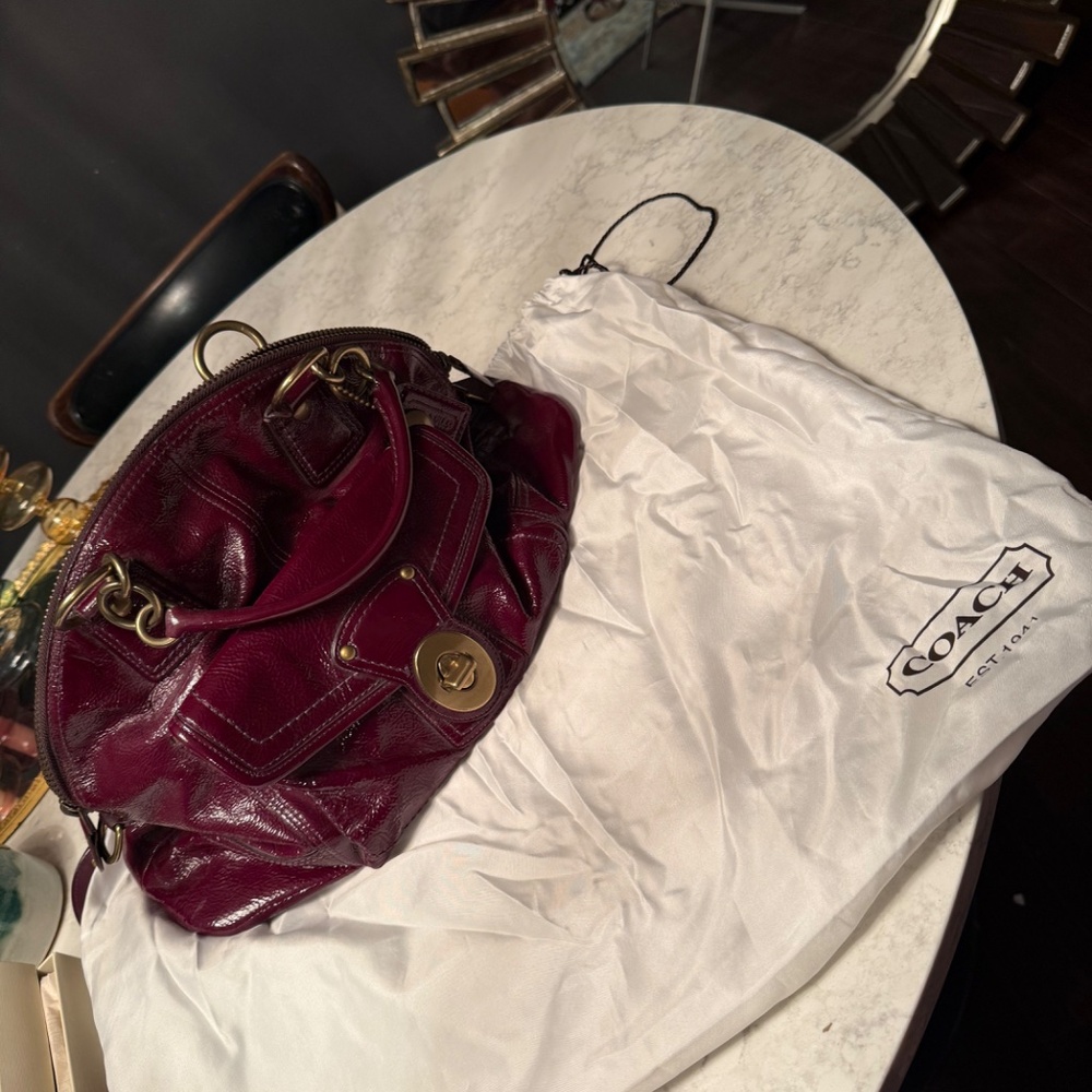 Coach Legacy Francine Patent Leather Satchel - Purple - Picture 10 of 14